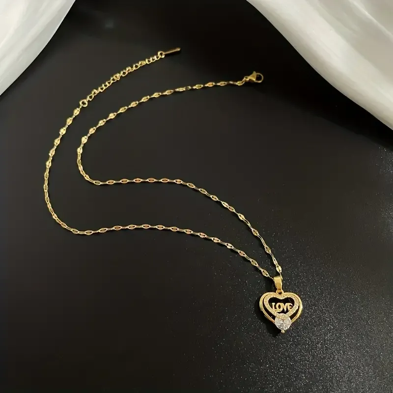 New Luxury Stainless Steel Asymmetrical Heart