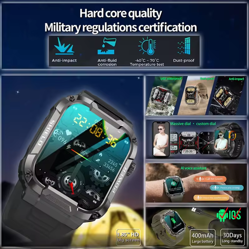 ⏱️2024 Fashion Bluetooth Call IP69 Waterproof Smartwatch⌚