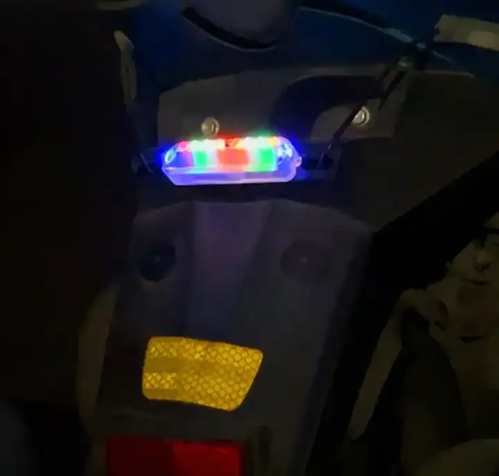 SBD Colorful Solar Anti-rear end Collision Lamp Car Burglar Alarm Motorcycle Tail Strobe Motorcycle Flashing Safety Warning Light