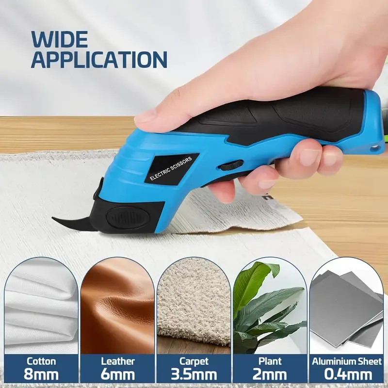 USB Rechargeable HOTU Precision Electric Fabric Scissors - Versatile Handheld Power Tool for Clothing, Cardboard, Carpet & Faux Leather Cutting