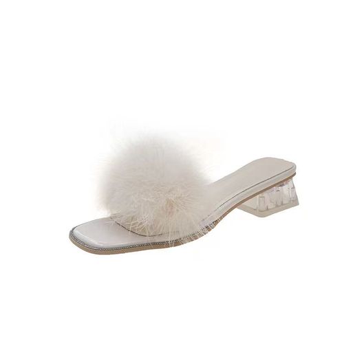 Chic Women's Faux Fur Block Heel