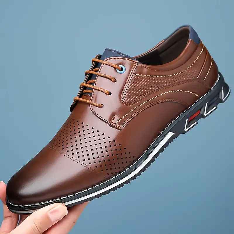 Plus Size Mens Vintage Solid Hue Formal Shoes