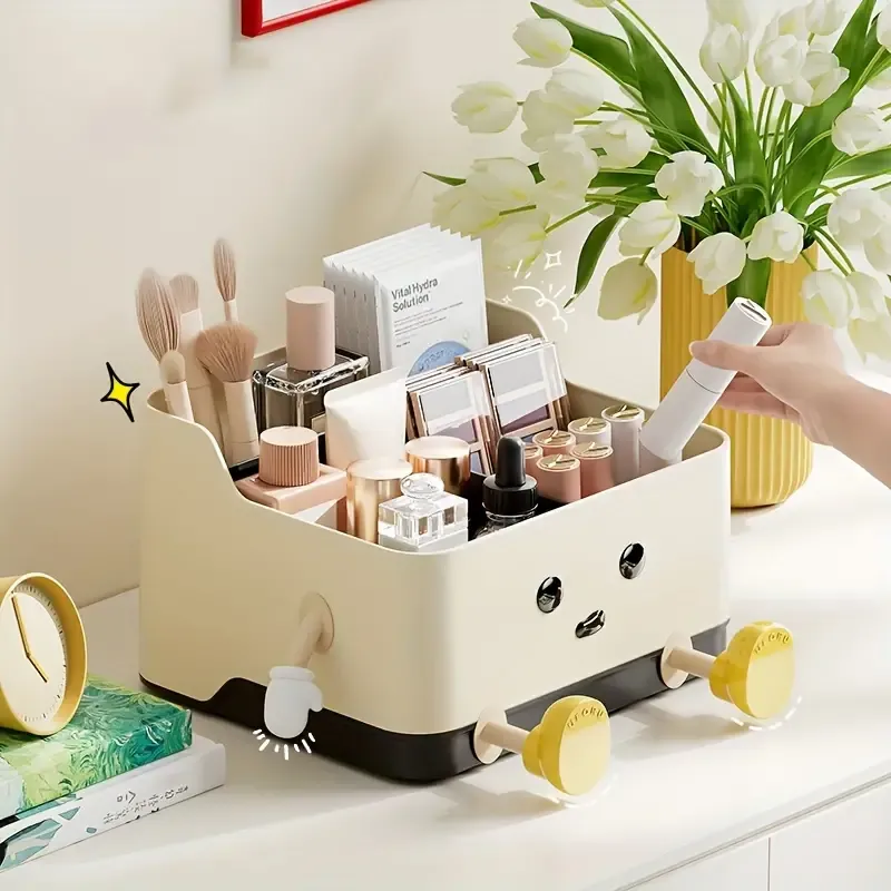 Light Yellow Mold-Resistant Plastic Storage Organizer - Versatile & Stylish Box for Jewelry and Small Items
