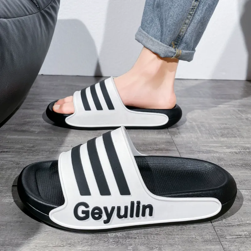 New summer slippers for men, thick-soled, anti-slip outerwear, casual couple's slippers