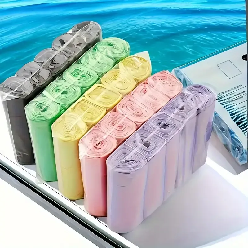 10 Packs of Home-Use Flat-Top Garbage Bags with Pointed Bottoms - New Material, Breakable at the Point, Suitable for Kitchen, Bathroom, and Living Room