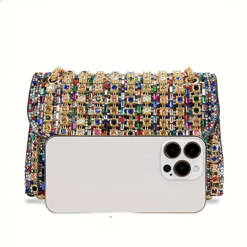 Colorful Rhinestone Crossbody Bag