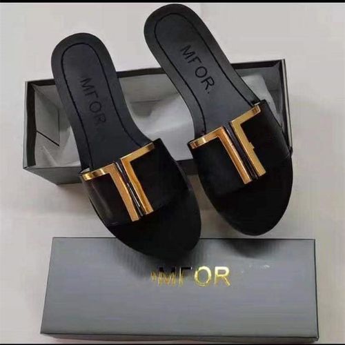New style flip-flops with TF hardware decorative fasteners, summer casual flat shoes