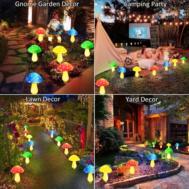 Solar Mushroom Stakes Lights