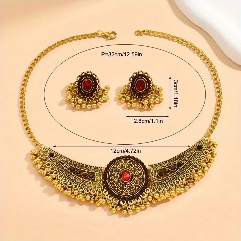 Earrings + necklace vintage jewelry set