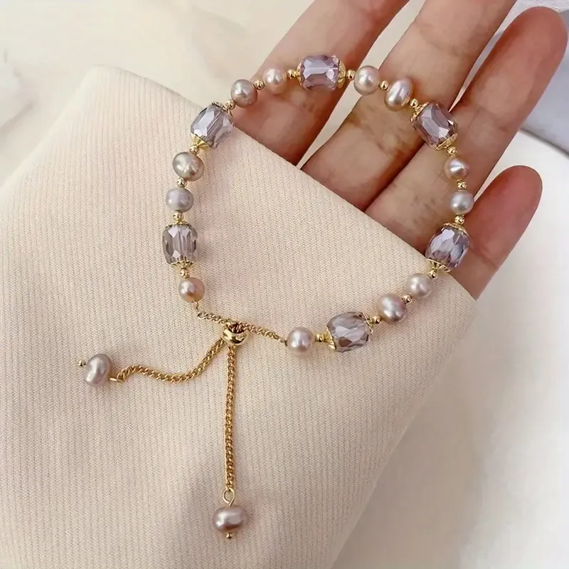 2pc Men Vintage Faux Pearl Bracelet, Delicate Hand Accessories Delicate Jewelry Gift