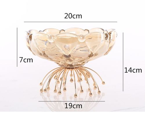 Elegant Glass Candy & Nut Serving Bowl - Handcrafted, Geometric Design for Living Room Coffee Table - Perfect for Holidays & Home Decor