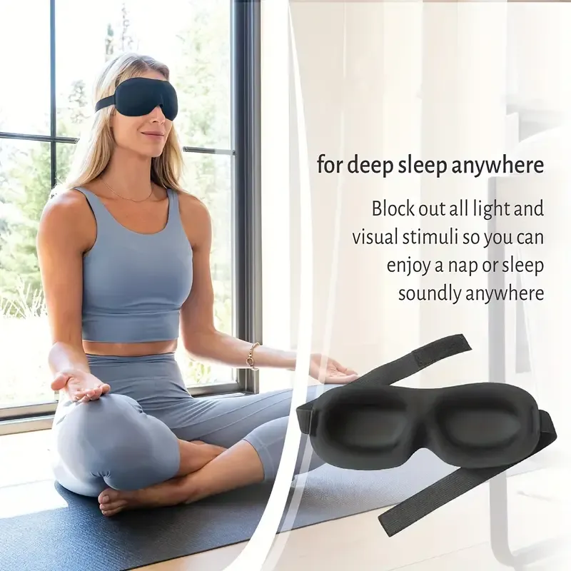 1pc 3D Sleep Mask Contoured Blindfold Sleeping Aid Soft Memory Foam Eye Mask For Sleeping Travel, Nap, Blockout Light Eye Cover
