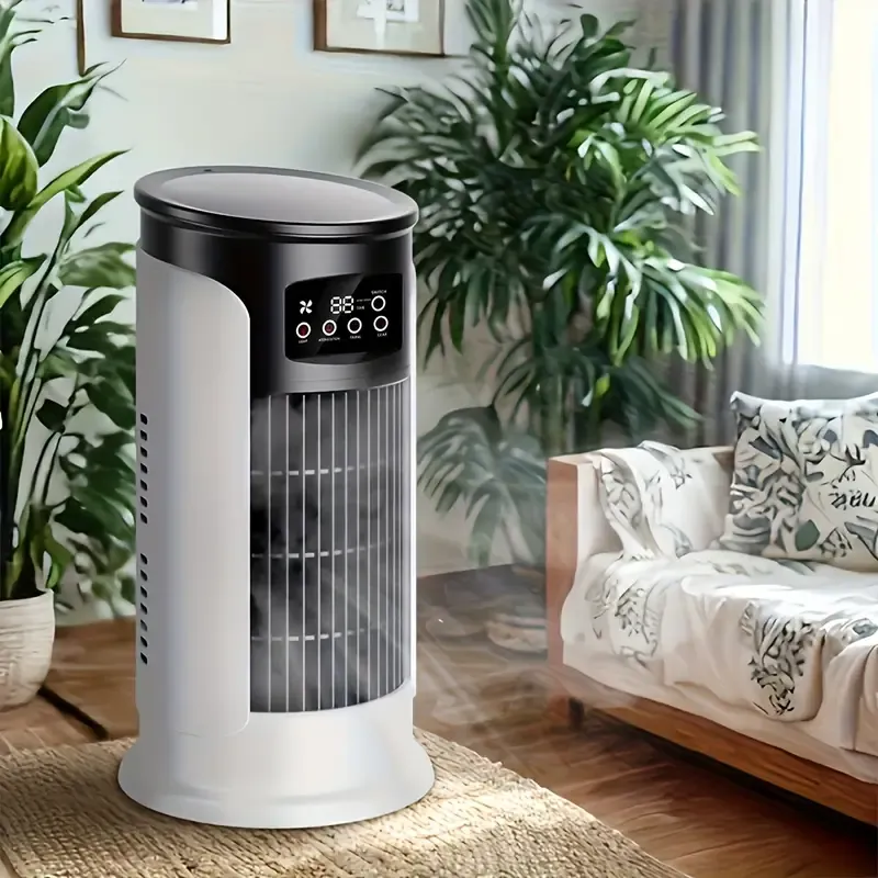Portable Air Conditioner Fan - Home and Office All-in-One Cooling Mini Air Conditioner Fan, Bedroom Fan, Digital Display, Home Office Air Humidifier, USB Powered Powerful Cooling Home Air Conditioner Fan