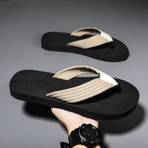 Men's Solid Color Flip Flops, Comfy Non Slip Durable Casual Durable Anti Odor EVA Sole Thong Sandals For Men's Summer Outdoor Activities