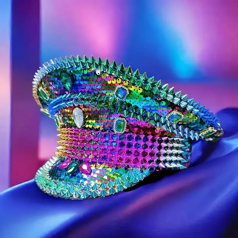 Fashionable Rhinestone Captain Hat