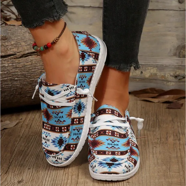 Flat shoes, lightweight lace-up, daily casual, large-size women's shoes