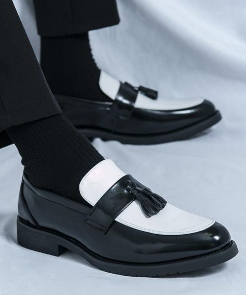 Shabrock wore a tassel and loafers on one foot