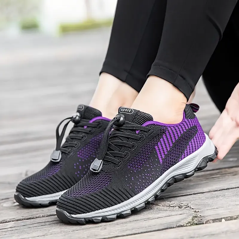 Soft Comfortable Sole Mesh Breathable Flying Woven Shoes, Shock Absorption Wear Resistance Non Slip Sneakers, Casual Versatile Outdoor Running Shoes