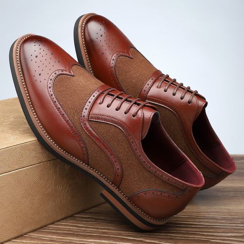New men's high-end business casual formal carved leather shoes