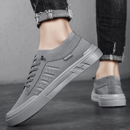 Men's Summer Breathable Sock Shoes, Non Slip Low Top Skate Shoes With Elastic Shoelace, Outdoor Walking Camping Traveling