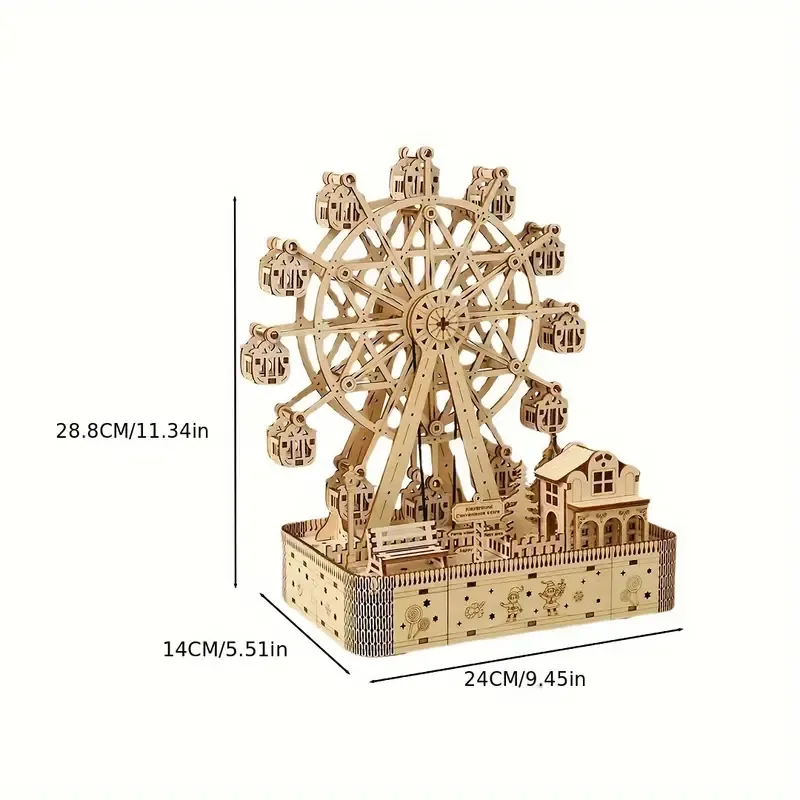 3D Wooden Ferris Wheel Music Box