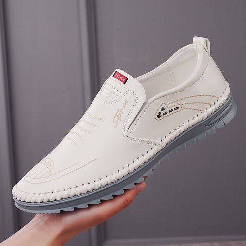 Men's leather shoes men's hollow breathable moccasins