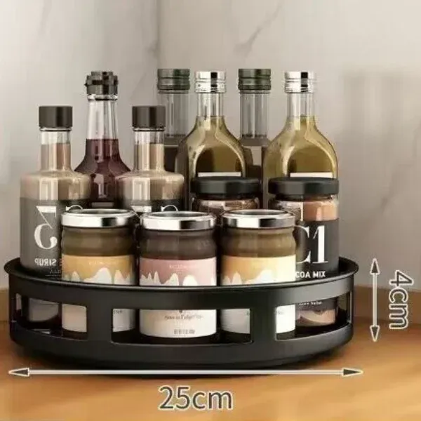 The 360° rotating storage rack can be used in any scene