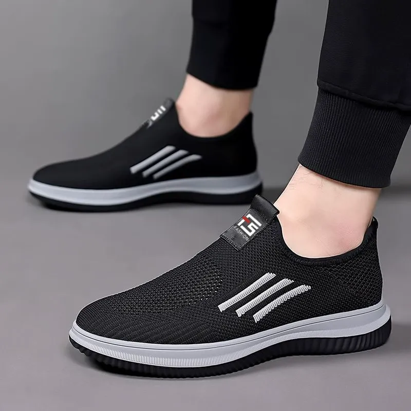 Spring and summer mesh breathable flying woven casual sports shoes men's mesh shoes
