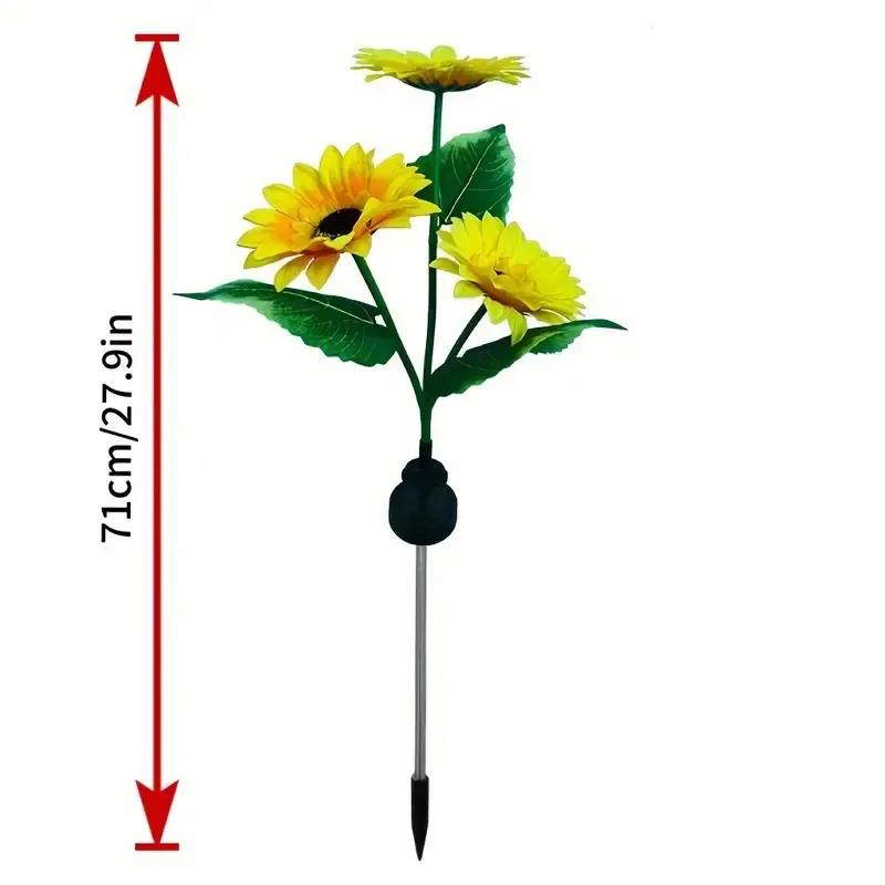 Solar-Powered LED Sunflower Garden Stake Light - Outdoor Landscape Decor, 600mAh Battery, Perfect for Summer & Fall