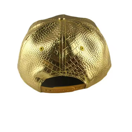 2024 New Style Fashion Hip Hop Leather Baseball Cap Money 3D Painttd Logo With Rhinestone Gold Color Baseball Cap