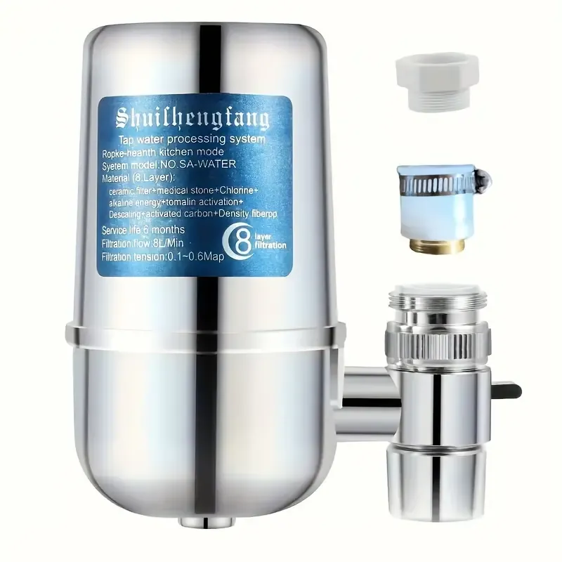 1pc Kitchen Faucet Water Filter - Electroplated, No Power Needed, Chlorine Reduction for Home & Dining