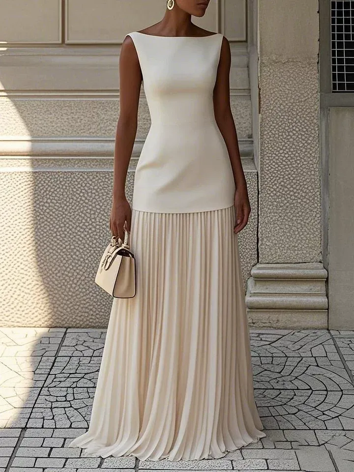 Sleeveless knitted vest and knitted half-length skirt set