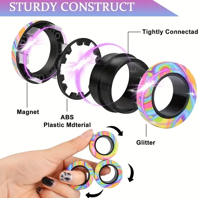 Decompression Magnetic Finger Ring Ring Fidget Magnet Toys Halloween Thanksgiving Day Christmas Gift