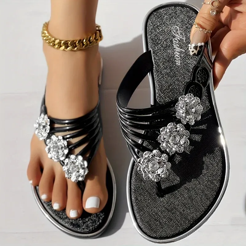 Women's Floral Flat Flip Flops
