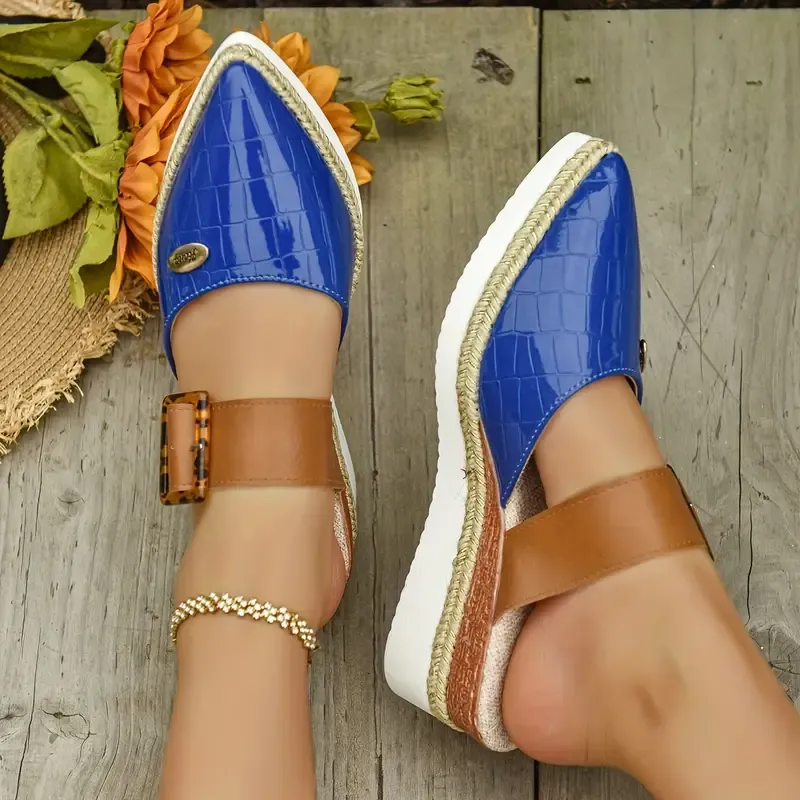 hemp rope braided toe and belt buckle for women