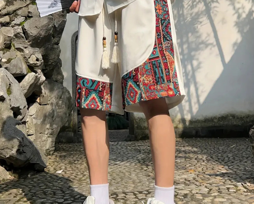 Men's ethnic style casual shorts men's