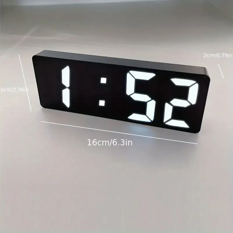 🔥🔥Hot Sale Promotion -1pc Latest Digital Clock, LED Alarm Clock For Bedroom, Electronic Desktop Clock With Temperature Display, Adjustable Brightness, 24 Hours, Hour Clock For Bedroom (No Battery And Adapter)