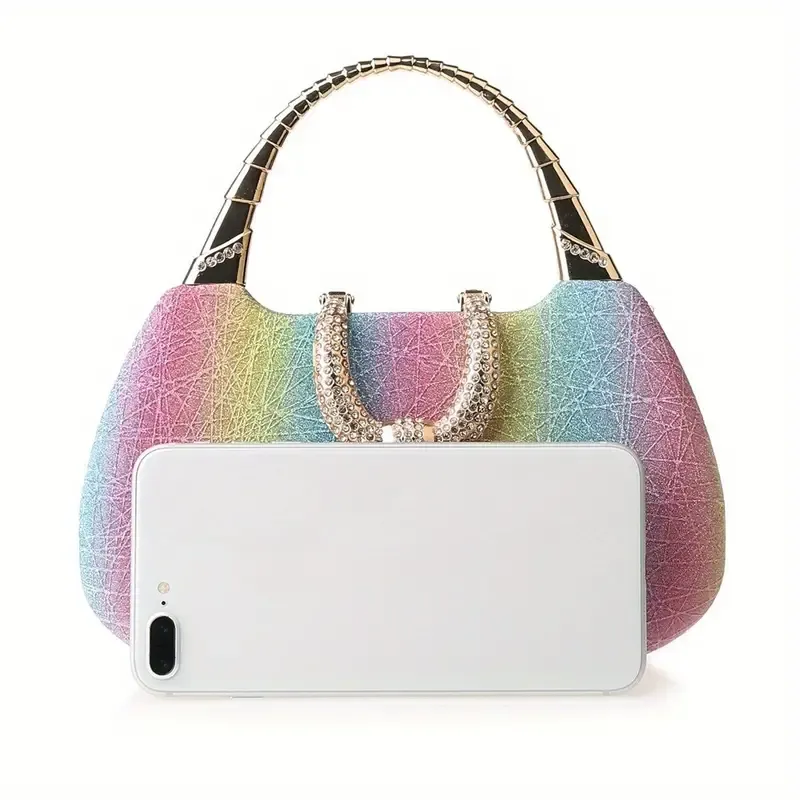 colored stone pattern small square bag