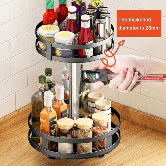 The 360° rotating storage rack can be used in any scene