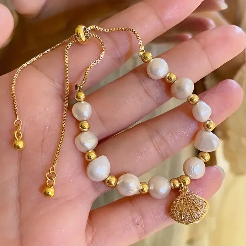 Shell Freshwater Pearl Bracelet Female Luxury Style Hand Jewelry Ornament Accessories