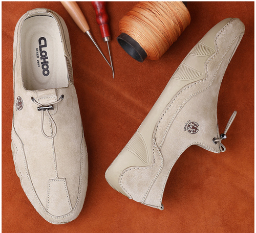 Men's casual loafers round toe slip-on shoes large size
