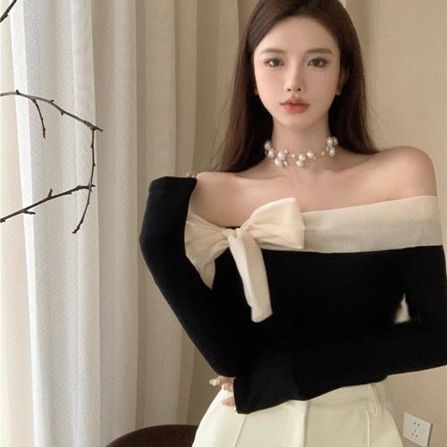 Bow Decor Off-Shoulder Top