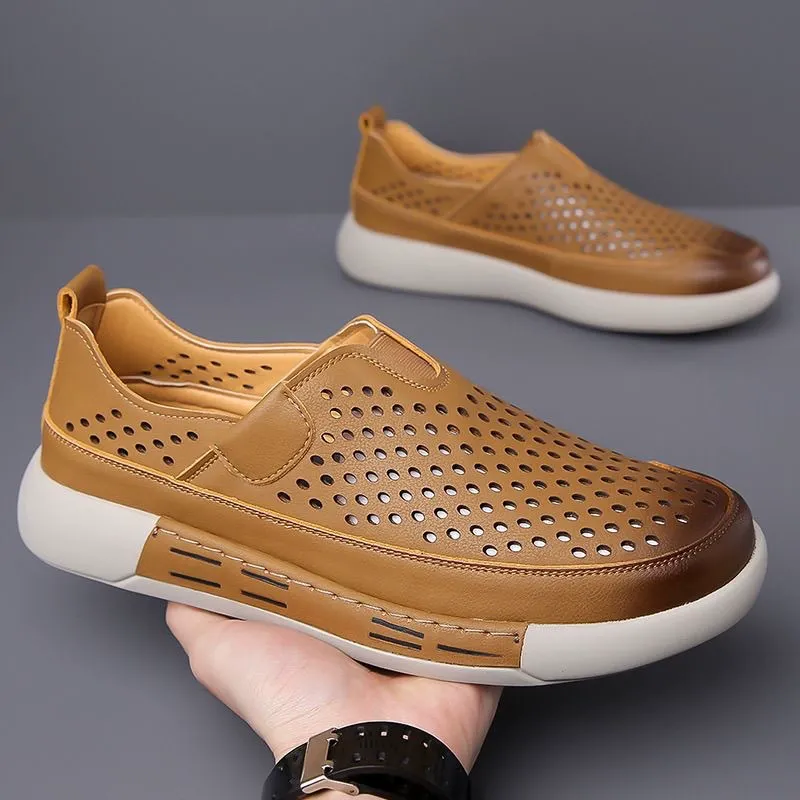 Breathable and odorless leather shoes