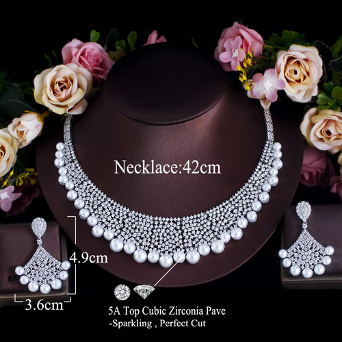 Super Luxurious White Cubic Zirconia Necklace