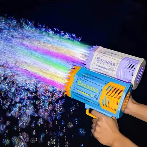 🎁Give children birthday gifts🎁 69-hole bubble gun with colorful LED lights