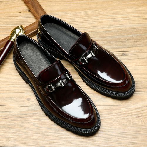 Majie buckle men's leather shoes