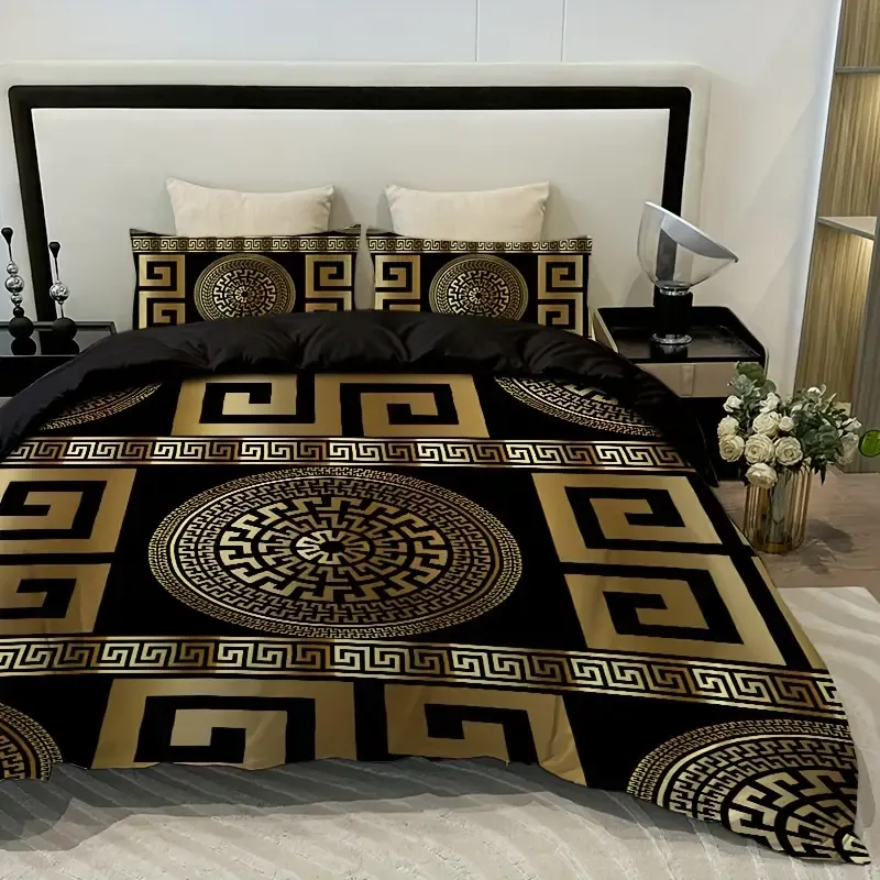 3pcs European Style Round Quilt Cover Three-piece Set One Down Quilt Cover Plus Two Pillowcases Quilt Cover Pillow Does Not Include Pillow Core Polyester Fabric 100% Polyester European Style Comfortable Hand Feel Breathable Fabric Suitable for Living Room and Bedroom Can Be Washed by Machine