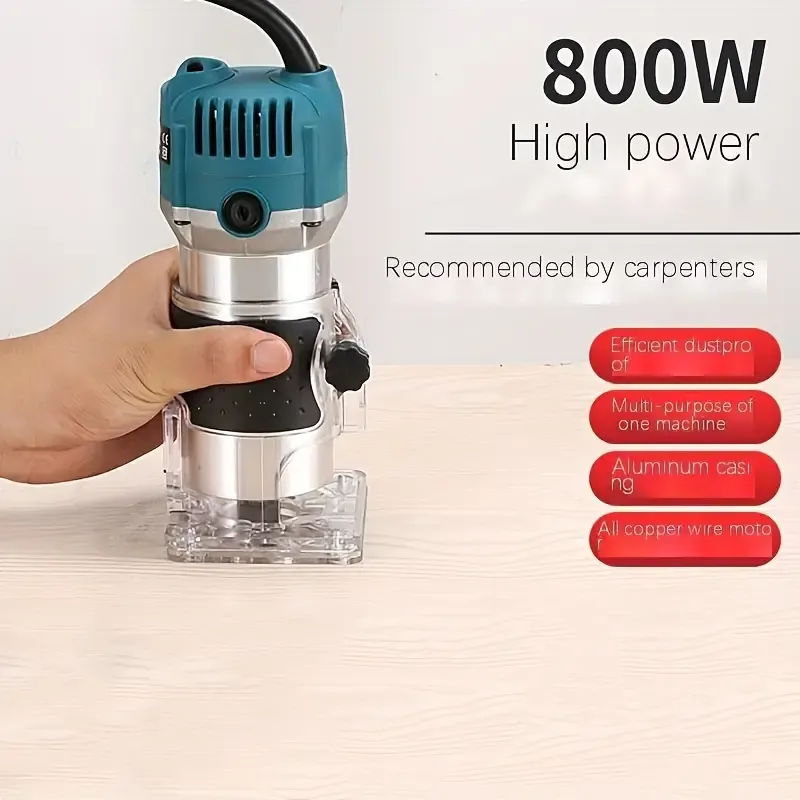 1pc Wood Router, Router Tool Wood Trimmer Router, Electric Hand Trimmer, Laminate Milling Engraving Hand Machine Joiner Tool Electric For Slotting Trimming Carving