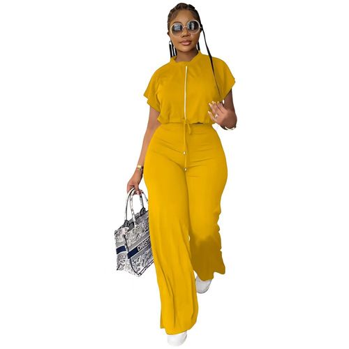 Summer hot-selling short-sleeved drawstrin
