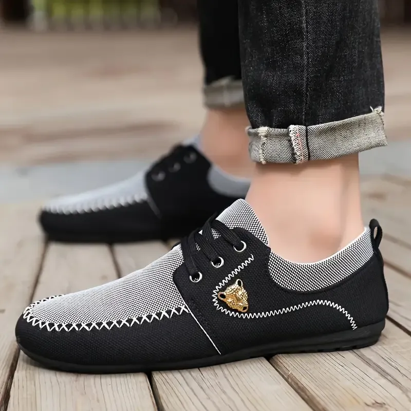 Men's Colour Block Business Style Business Shoes, Comfy Non Slip Casual Lace Up Dress Shoes For Men's Outdoor Activities